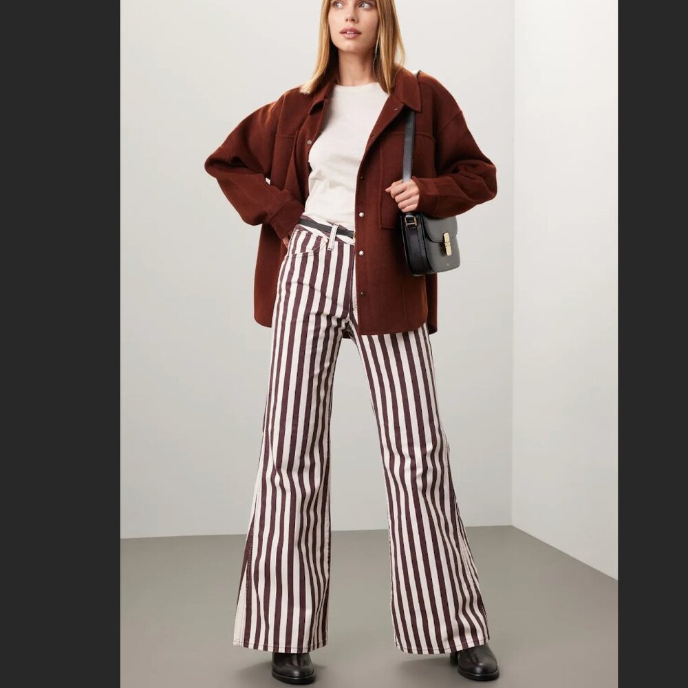 Free People Wrangler The Wanderer Striped Jeans